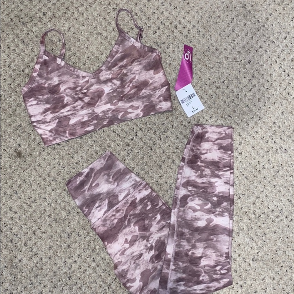 Pink Camo Workout Set